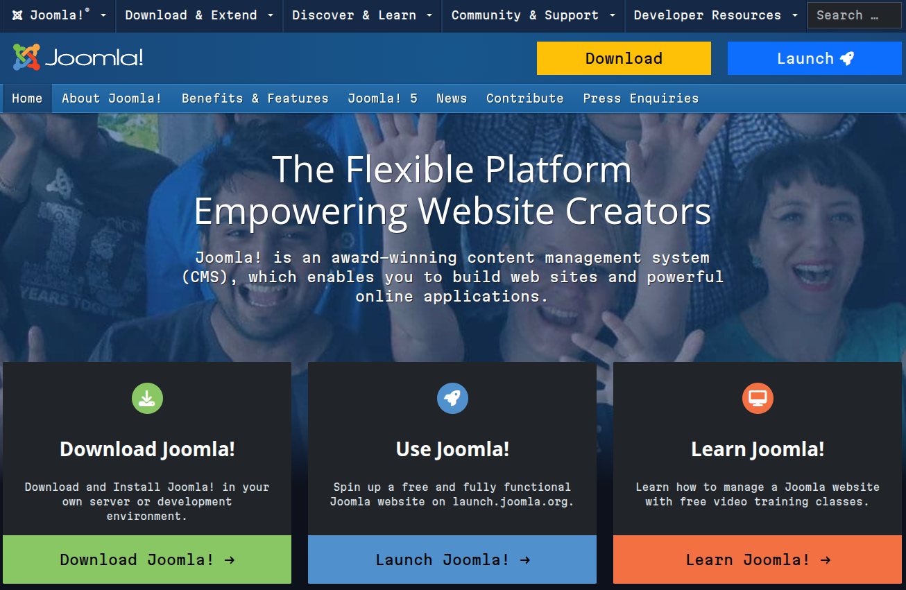 joomla 5 homepage screenshot